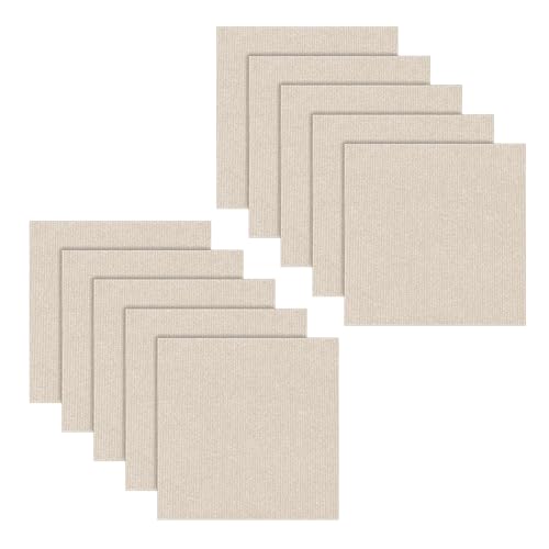 10 Piezas Azulejos para Alfombra Autoadhesivos, 50x50CM Moqueta Adhesiva Suelo Antideslizante Baldosas de Moqueta para Oficina Comercio Plaquetas Suelo Moqueta, Caqui