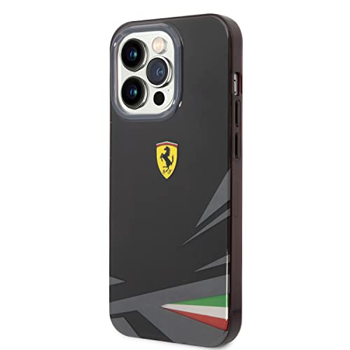 Image of CG MOBILE Ferrari iPhone 14 Pro Max Case [Official Licensed] Aperta in Leather & Carbon Fiber Protective Case /Cover Designed for iPhone 14 Pro Max (6.7-Inch) 2022 - Black
