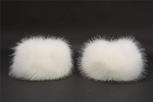 Lucky Leaf Women Winter Wrist Warmers Faux Fox Fur Soft Cuffs Band Ring for Cold Weather2