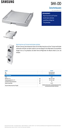 Samsung SKK-DD Stacking Kit, Bianco