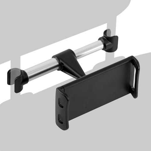 Soporte para reposacabezas de asiento trasero de coche, soporte universal giratorio de 360° para teléfono móvil, iPad y tabletas de 4 a 11 pulgadas (negro)