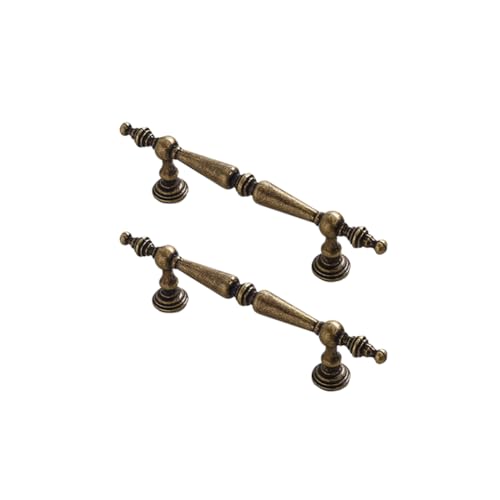 Image of HAORUN 2PCS Aluminium Alloy Vintage Cabinet Pulls 96mm 128mm Decorative Handles Lightweight Durable (B, 96mm)