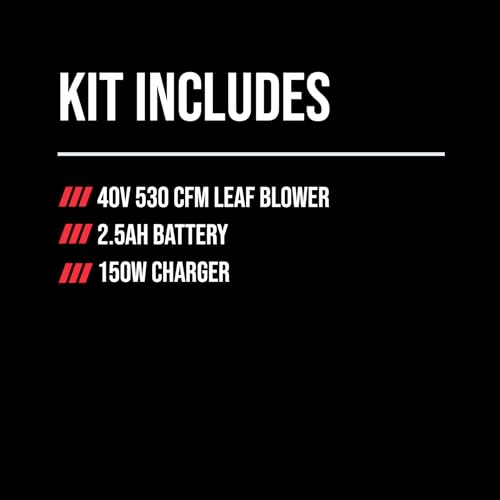 Image of SKIL PWR CORE 40 Brushless 40V 530 CFM Cordless Leaf Blower Kit, Variable Speed with Power Boost, Includes 2.5Ah Battery and Auto PWR Jump Charger- BL4713C-11