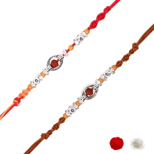 Image of I Jewels Design Rakhi With Roli Chawal & Rakshabandhan Card For Bro /Brother /Bhai