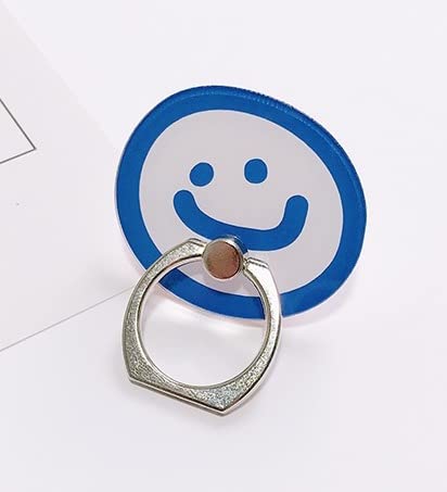 BeFunkyCute Shape Phone Ring 360 Degree Rotating Ring Grip Anti Drop Finger Holder for iPhone iPad and All Mobile Phones (1 Piece, Blue Face)