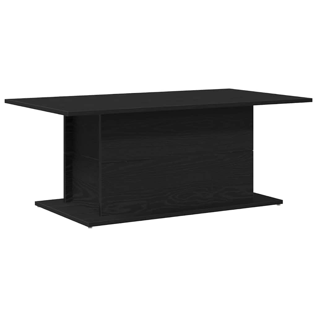 Mesa de centro con aspecto de roble negro, 102 x 55,5 x 40 cm, mesa de salón moderna de madera, mesa de sofá estable para el salón, mesa de café rectangular hasta 75 kg