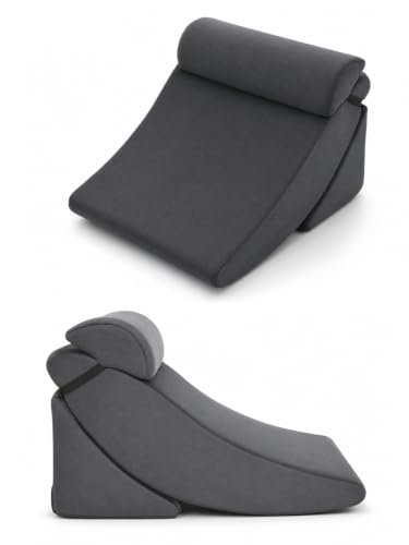Image of FOVERA 3PCS Adjustable Bed Wedge Pillow Set for Sleeping, Triangle Support Pillow with Headrest for Back, Neck & Leg Pain Relief, Post Surgery Body Positioning for Acid Reflux & Sitting Support