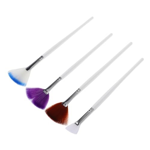 OATIPHO Facial Fan Brushes Set 4pcs Makeup Tools Soft Bristles Mask Brush for Esthetician Face Mask Applicator
