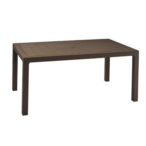 Keter Melody - Mesa comedor exterior de 6 plazas, Color marrón, 94 x 160 x 74 cm