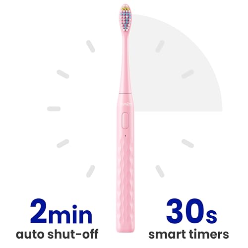 Image of 7AM2M Sonic Travel Electric Toothbrush for Adults&Kids, Travel Case&2 Brush Heads, 1 Charge for 90 Days, Type-C Rechargeable Sonic Toothbrush, Compact Design for Daily /Travel Use-Pink
