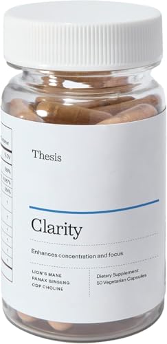 Thesis Clarity - Focus Supplements with Nootropics for Daily Brain Support - Lions Mane & Alpha GPC to Support & Maintain Focus (24 Servings)