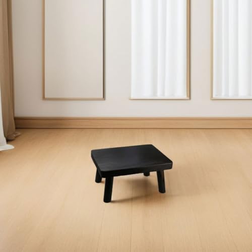 Taburete de suelo de madera maciza mesa baja compacta de paulownia para dormitorio estilo japonés 6