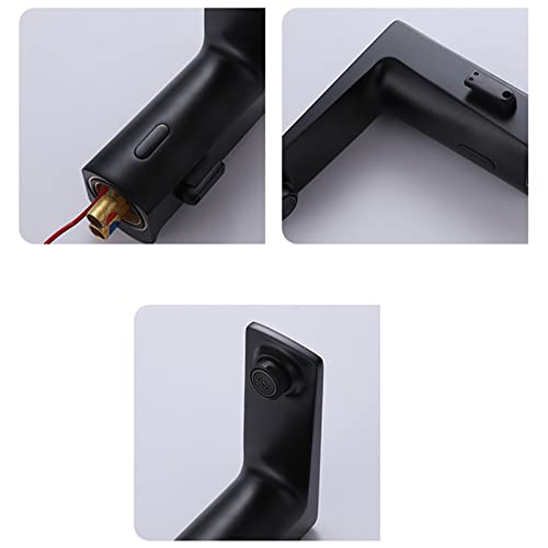 Grifo de baño con sensor automático negro para lavabo moderno 5