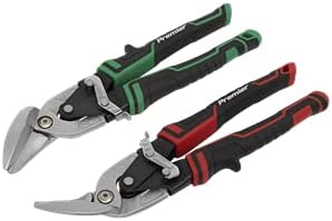 Sealey AK69072 2pc High Leverage Offset Aviation Tin Snip Set, Red