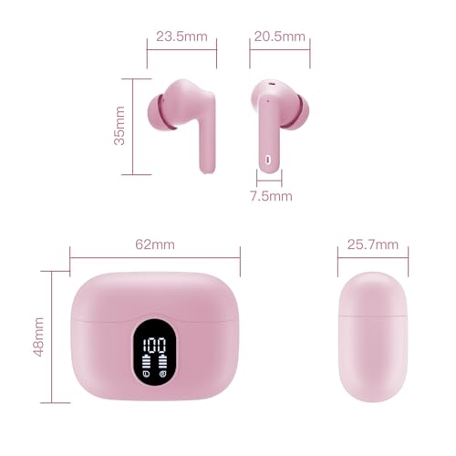 Kompaktes USB-C Ladecase der Btootos Sport Kopfhörer wiegt nur 45g und verlängert Spielzeit auf 50 Stunden für...