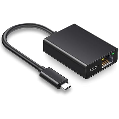 YEZriler Ethernet Adapter for Fire TV Stick, Micro USB to RJ45 Ethernet Adapter Compatible with Fire TV Stick/4K/4K Max, Fire TV Cube, Chromecast Ultra Audio, Micro USB to Ethernet Adapters - Black Cover