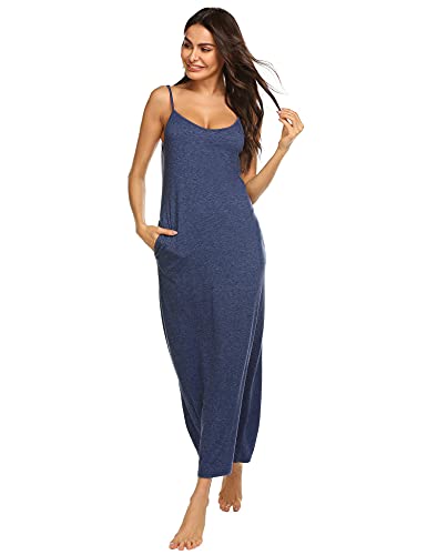 Lomon Women's Nightgown Novelty Sleepshirts V Neck Sleeveless Sleep Dress Loose Comfy Pajama Sleepwear #TOP2