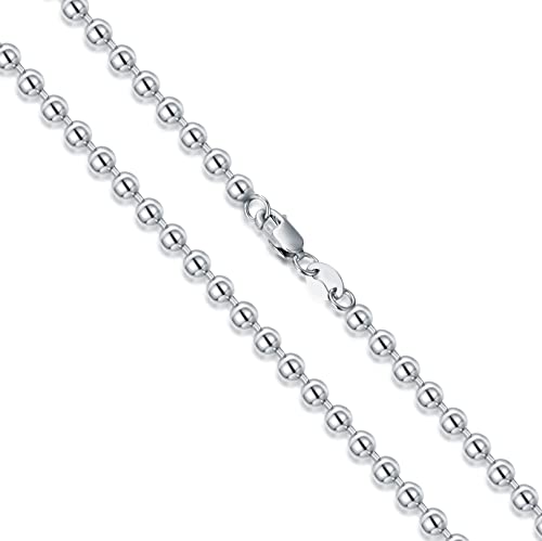 Lelouchy Round Bead Ball Chain Anklet Ankle Bracelet For Men Women Solid 925 Sterling Silver, Made In Italy 3Mm 10 Inch #TOP1