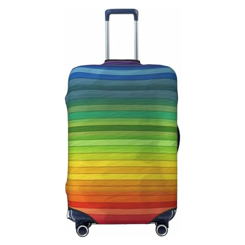 Housse de protection élastique pour valises L fond arc-en-ciel noir