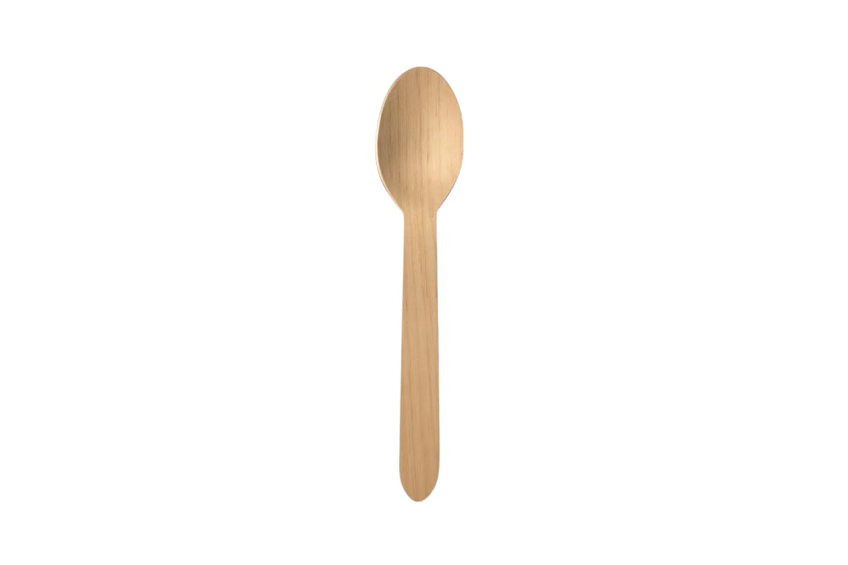 Cubiertos desechables de madera, 16 cm, cuchillos, tenedores, cucharas de sopa y postre – paquetes de 250 a 1000 – compostables, naturales, ideal para catering (1000, cucharada de 16 cm)