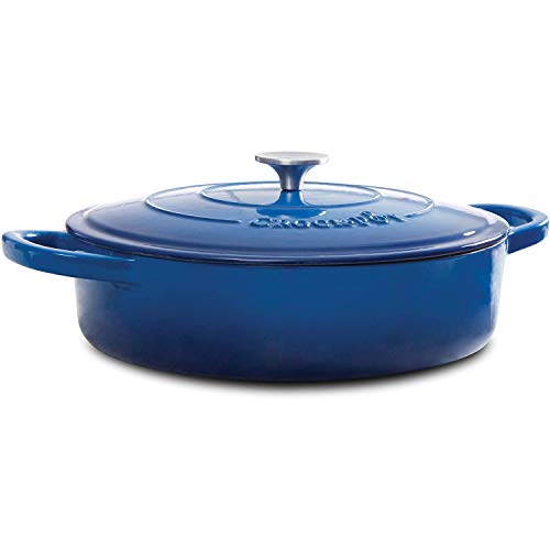 Crock-Pot Crock Pot Artisan Enameled Cast Iron Braiser W/Lid, 5 Quart, Sapphire Blue