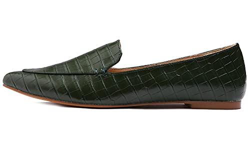 Image of FEVERSOLE Women's Loafer Flat Pointed Fashion Slip On Comfort Driving Office Shoes