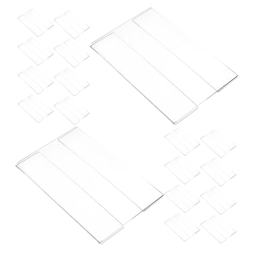 POPETPOP Soporte de Etiquetas Autoadhesivo Transparente 7x10,5 Cm, 20 Unidades, Portaetiquetas Acrílico para Estantes Minoristas, Expositor de Precios para Supermercados y Oficinas