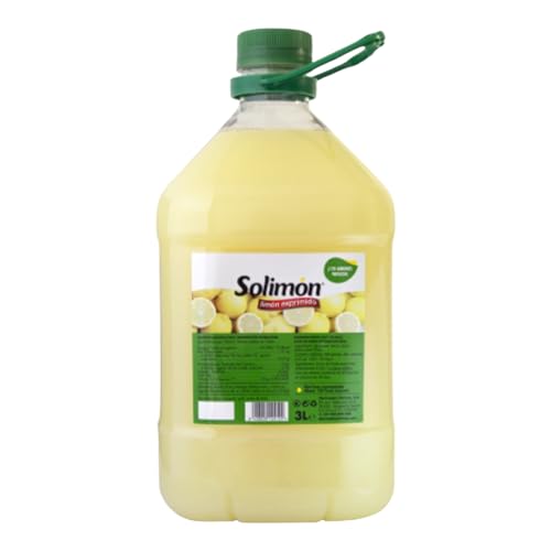 Solimón Zumo de Limón 100% Natural 3 L – Exprimido, Sin Cafeína, Fresco y Natural | Ideal para Cocina, Bebidas, Postres y Uso Diario | Refrigerar Tras Apertura