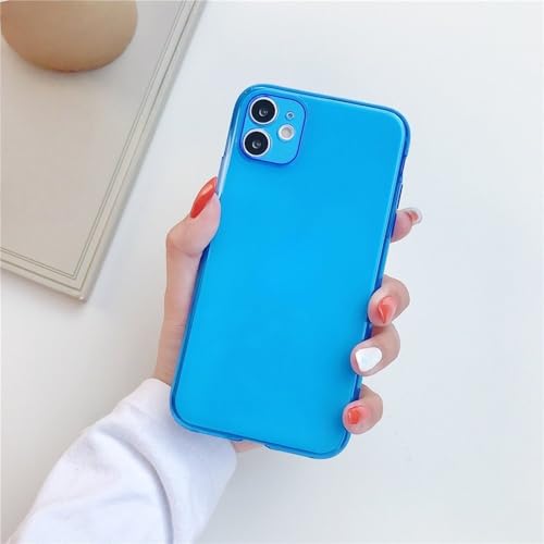 Coque iPhone 13 Pro Max antichoc en TPU souple bleu néon