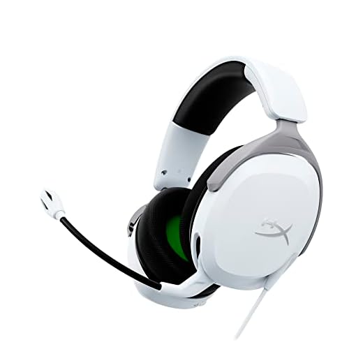 HyperX CloudX Stinger 2 Core, Cascos gaming para Xbox One y Series X/S, Drivers de 40 mm y Audio Envolvente, 3.5 mm, Micrófono Plegable con cancelación de ruido, Licencia Oficial Xbox - Blanco/Verde