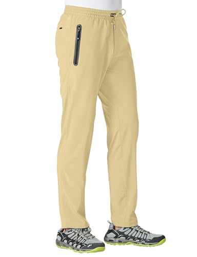 Image of TBMPOY Men's Outdoor Lightweight Hiking Mountain Pants Running Active Jogger Pants