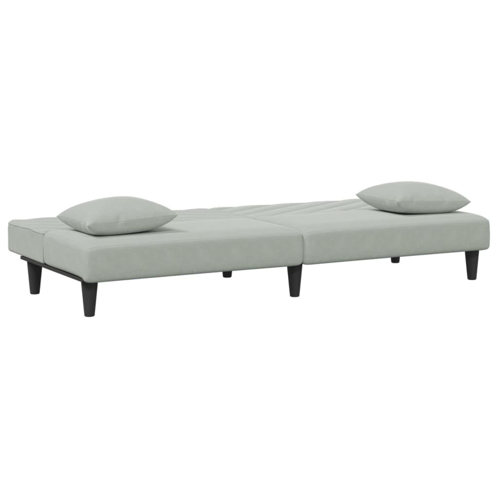 VidaXL Ensemble De Canapés 2 Pcs Coussins Gris Clair Tissu