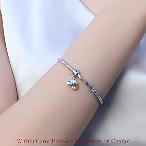 Silver Charms Bead Bracelet Jewelry - Silver Cute Insect Charms for Bracelet Necklace, Hollow Hive Honeybee/Dragonfly/Chameleon Dangle Beads Fit DIY Charm Bracelets and Necklaces3