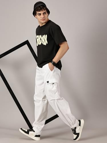 Image of RodZen Men's Cotton Round Neck Printed Oversized Loose Fit T-Shirt