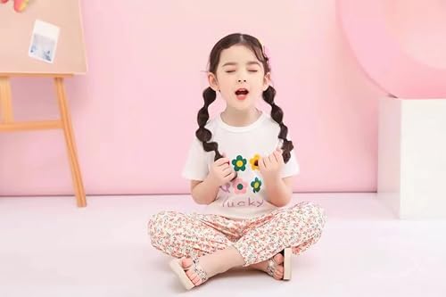 Image of 100% Cotton Girls T-Shirt 2-Pack Cute Tops Casual Soft Printed Toddlers Tees Layering 18Months-8Years