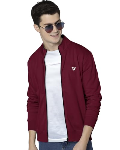 Image of EYEBOGLER Men's Solid Henley Neck Full Sleeves Regular Fit Sweatshirt