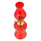 Lampe à pétrole vintage – fabriquée en verre de qualité et avec une mèche en coton, robuste, sûre et pratique, lampe à huile chinoise