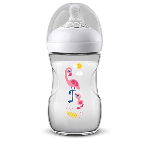 Philips Avent SCF070/21 Biberon Natural 260 ml motif Flamant 1 Mois+