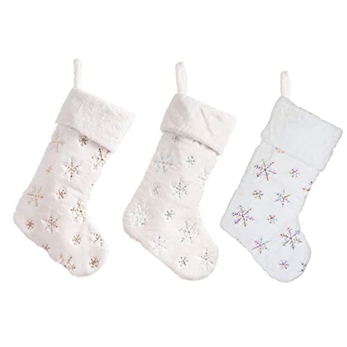 PEXXSUII Medias de Navidad decorativas blancas Cover