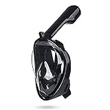 KFGISD, Vollgesichts-Schnorchelmaske aus Silikon, 180 ° Unterwasser-Schnorchel, Vollmaske mit flachem Mund, Trockentyp, Geeignet for Erwachsene und Kinder ,Tauchmaske(B,L)