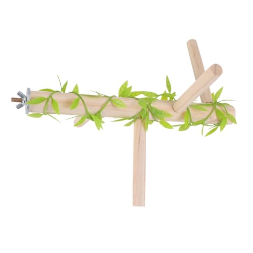 COLLBATH Bird Cage Standing Pole Real Pine Wood Multi-Forked Branch Stand Pet Parrot Accessory