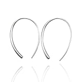 Handmade Earrings for Women, Pull Through Earrings, Sterling Silver Wire Open Hoops, Lightweight Hyp