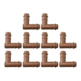 90-Grad-Eck-Tropfbewässerungs-Winkelverschraubungen für 1,27 mm Schläuche, stabile Kunststoff-Stachelverbinder für Garten, Gewächshaus, Terrasse, Bewässerungssysteme, (10 Stück)