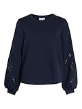 Vila Visandy L/S Detail Sudadera, Top - Noos, Azul Marino, M
