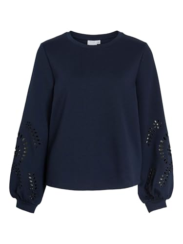 Vila Visandy L/S Detail Sudadera, Top - Noos, Azul Marino, M