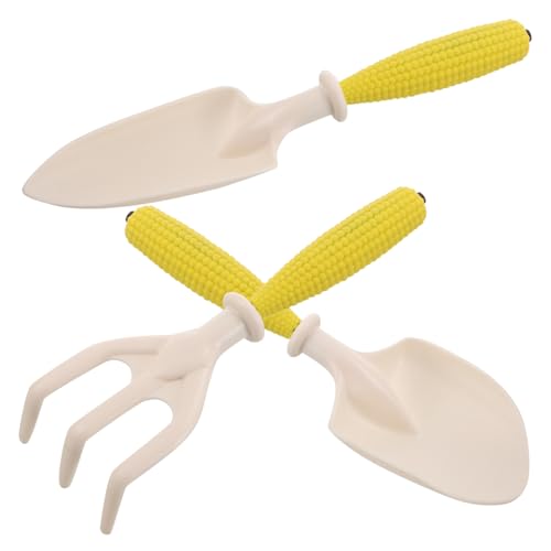 IWOWHERO 3-in-1 Garden Tool Set: Shovel Trowel Rake for Gardening for Digging Planting Transplanting in Lawns Vegetable Gardens