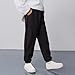 Boy Sweatpants Athletic Casual Loose Fitted Workout Running Long Pants Stretchy Fall Fashion Joggers with Pocket Black
