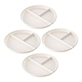 EPIGEIST 4 piezas Platos de Control de Porciones para Resistentes Altas Temperaturas Fáciles de Limpiar de Platos Blancos con Compartimentos para y Pérdida de Peso Aptos para Reutilizable