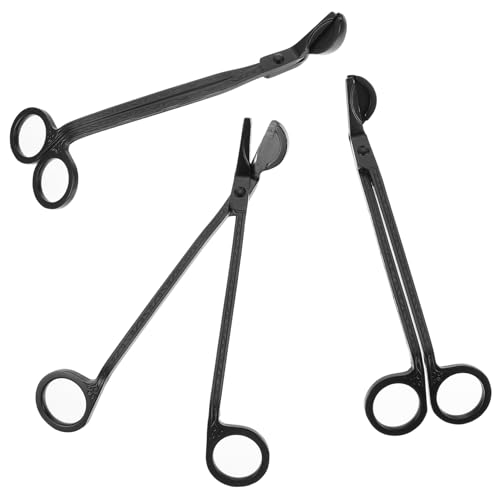 PRETYZOOM Candle Wick Trimmer Scissors 3-Pack Non-Slip Grip Ideal for Even Candle Burn