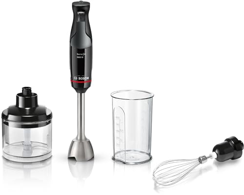 Bosch, mixeur plongeant, ErgoMaster Series 4, moteur 1000 watts refroidi par air, contrôle dynamique de la vitesse, couteau QuattroBlade Pro, accessoires...